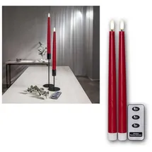 Star Trading Flamme Slim LED-Kerzen 28,5 cm rot