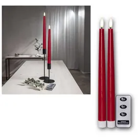 Star Trading Flamme Slim LED-Kerzen 28,5 cm rot