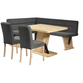 Home Affaire Eckbankgruppe Laros Sitzgruppe, Eckbank, Stühle, Tisch, (Set, 4tlg Set), perfekt für Küche, Esszimmer, Wohnzimmer, Bestseller schwarz