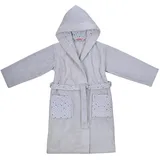 Wörner Kinderbademantel WÖRNER "Sterne" Gr. 86, grau (hellgrau), L:60cm, Baumwoll-Webfrottier, Hausmäntel, mit Stickerei, mit Taschen, maschinenwaschbar, trocknergeeignet