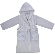 Wörner Kinderbademantel WÖRNER "Sterne" Gr. 86, grau (hellgrau), L:60cm, Baumwoll-Webfrottier, Hausmäntel, mit Stickerei, mit Taschen, maschinenwaschbar, trocknergeeignet