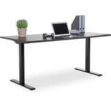 TOPSTAR E-Table elektrisch höhenverstellbarer Schreibtisch schwarz rechteckig, T-Fuß-Gestell schwarz 160,0 x 80,0 cm