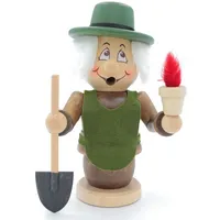 Schweda Kuhnert - Original Erzgebirgische Holzkunst Räuchermann Räucherfigur Wichtel 15cm - Gärtner