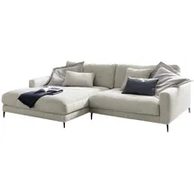 KAWOLA Ecksofa Cara Cord Recamiere links hellgrau