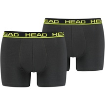 Head Herren Boxershorts im Pack - Basic, Baumwoll Stretch, einfarbig Anthrazit/Gelb L