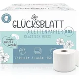 glücksblatt Toilettenpapier klassisch weiß 3-lagig 27 Rollen