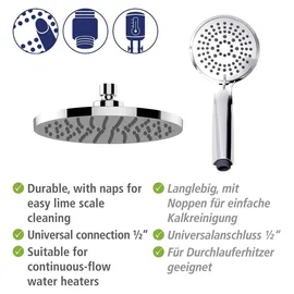 Wenko Duschsystem Young Eco mit Thermostat-Armatur Silber 120 cm