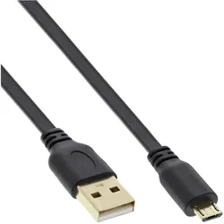InLine Micro-USB 2.0 Flachkabel - USB-A Stecker an Micro-B Stecker - 5m