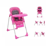 vidaXL Baby-Hochstuhl rosa/grau