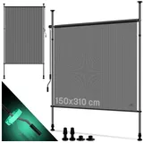 Kesser Windschutz Klemmmarkise 150 x 310 cm grau