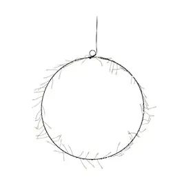 MARELIDA LED Kranz Draht Türkranz Wandkranz Leuchtkranz Dekokranz 80LED D: 30cm Batterie