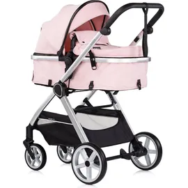 Chipolino Kombikinderwagen 2 in 1 Vista Wickeltasche, Fußabdeckung, Korb, Gurt rosa