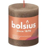 Bolsius Rustik Stumpenkerze 8 x 6.8 cm wildleder braun