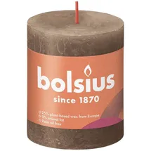 Bolsius Rustik Stumpenkerze 8 x 6.8 cm wildleder braun