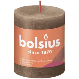 Bolsius Rustik Stumpenkerze 8 x 6.8 cm wildleder braun
