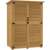 MCombo M MCombo Gartenschrank Gartenhaus Holz Wetterfest, 127×59×168 cm, 0901D (Natur)