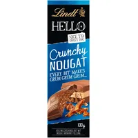 Lindt Hello Tafel Crunchy Nougat mit knusprigen Krokantstückchen 100g
