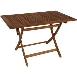 TPFGarden Menorca Klapptisch 120 x 70 x 74 cm Braun