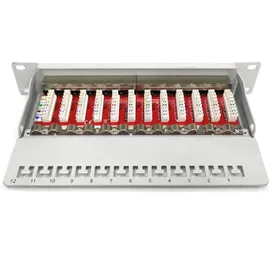 Digitus DN-91612S-EA-G Patchpanel 12-Port 1HE 10 Zoll geschirmt Grau