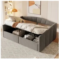 HAUSS SPOLE Schlafsofa 140x200cm mit matratze Schlafsofa mit hydraulischer Bettekasten grau