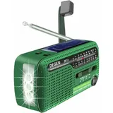 Shining House - De13 Fm Am Sw Solar-winkelempfänger Mit Hellem Licht, Taschenlampe/sos-alarm/wiederaufladbarem Mobiltelefon Für Outdoor-aktivitäten Und Notfälle (grün)