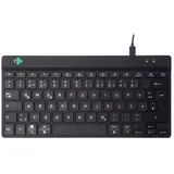 R-Go Tools Break Tastatur, Deutsches QWERTZ Layout, Mini Tastatur ohne nummernblock, Mit Pausenanzeige, Ergonomische compact Design, USB Kabelgebunden, Schwarz