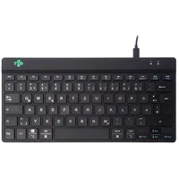 R-Go Tools Break Tastatur, Deutsches QWERTZ Layout, Mini Tastatur ohne nummernblock, Mit Pausenanzeige, Ergonomische compact Design, USB Kabelgebunden, Schwarz