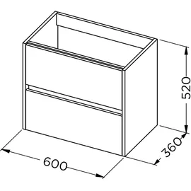 Riho Porto Waschtischunterschrank, 2 Auszüge, F014005DP6,