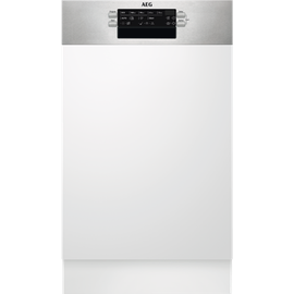 AEG FEE7341AZM Integrierter-Geschirrspüler / 45cm / AirDry - perfekte Trocknungsergebnisse / D / energiesparend / Besteckkorb / Beladungserkennung / Display / Startzeitvorwahl / extra leise