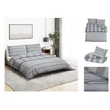vidaXL Bettwäsche Set Grau 200 x 220 cm + 80 x 80 cm