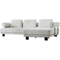 HUKLA Ecksofa HU-HP18064, Set, Optional mit motorischer Vorziehbank, stylische Reling grau