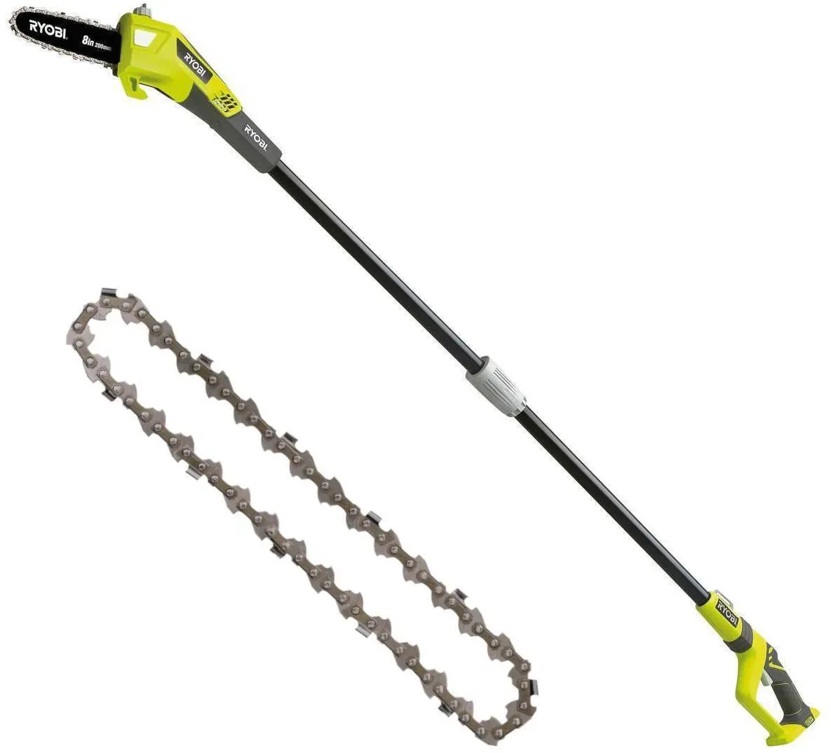 Ryobi Akku-Hochentaster ONE+ 18 V OPP1820 + Ersatzkette, 20 cm Schwertlänge, ohne Akku