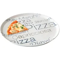 Ritzenhoff Breker Pizzateller, Hellgrau, Keramik, Texte, rund, Lfgb, lebensmittelecht, Essen & Trinken, Geschirr, Teller, Pizzateller