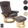 Robas Lund Relaxsessel Halifax Leder 86 x 105 x 82 cm Braun mit Hocker