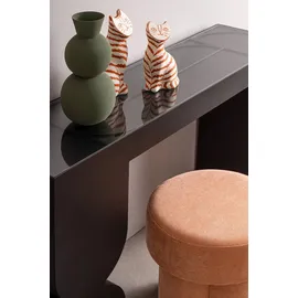 BIZZOTTO Hocker Glenda aus Stoff 42 x 43 x 42 cm Pfirsich/Rot