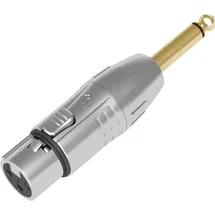 Seetronic XLR 3P Buchse auf Klinkenstecker mono Goldkontakte – silbernes Gehäuse
