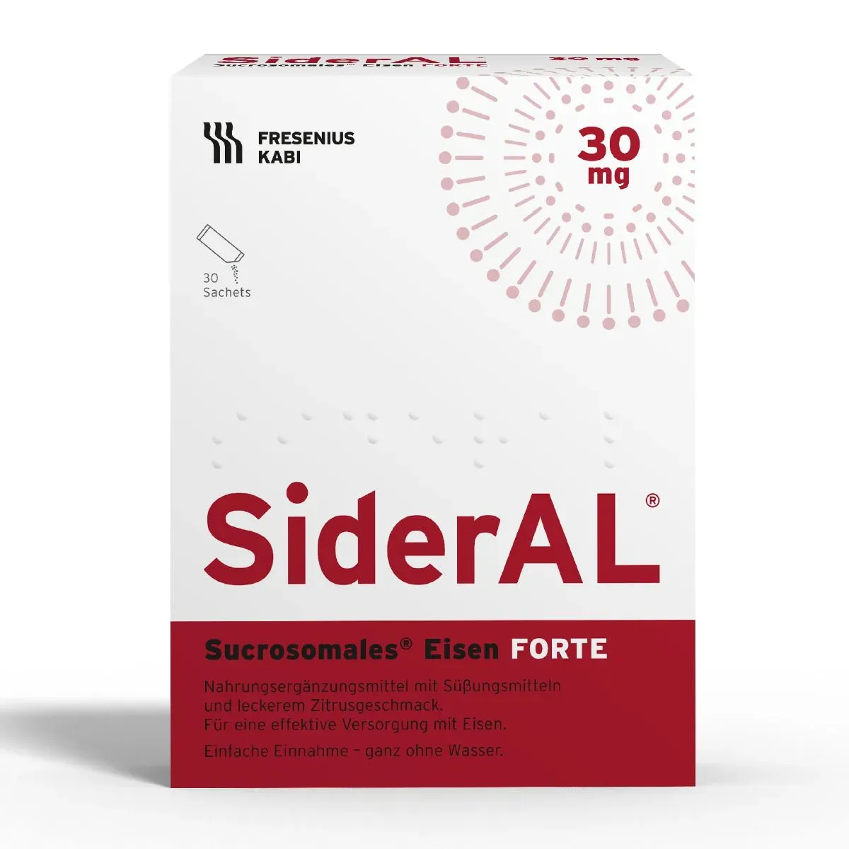 SiderAL® Eisen Forte 30mg Zitrus mit Vitamin C | Nahrungsergänzungsmittel bei erhöhtem Eisenbedarf in der Schwangerschaft