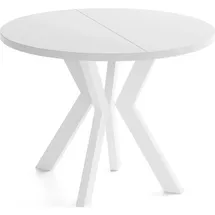 WFL GROUP Runder Esstisch 80 x 77 x 80 cm weiß