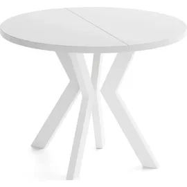 WFL GROUP Runder Esstisch 80 x 77 x 80 cm weiß