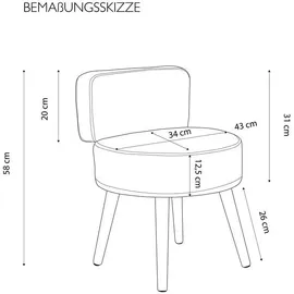 Echtwerk Milo Mikrofaser 43 x 43 x 59 cm grau
