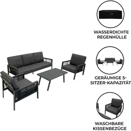 Jardi 4-teilige Aluminium-Sofagarnitur anthrazitgrau