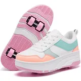 ANEFUN Jungen Mädchen Schuhe mit Rollen Skate, Kinder Rollschuhe Schuhe mit 4 Rollen Abnehmbar, Komfort Outdoor Sportschuhe für Kinder - 38 EU