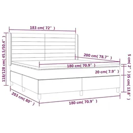 vidaXL Boxspringbett 180 x 200 cm Dunkelgrün