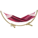 Amazonas Samba Set Hängematten-Set Fuego mit Fichtenholz-Gestell Hängematte