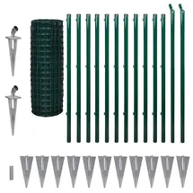 vidaXL Maschendrahtzaun Set 25x1,2m Stahl 25 x 1,2 m Grün -