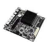 Glovary NAS Mainboard Quad Core J4125, Mini-ITX NAS Motherboard, 4 x i226V 2.5GbE LAN, Barebone, DDR4, 2 x SATA3.0 6Gbps