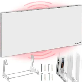 Tectake tectake® Hybrid Infrarotheizung, rahmenlos mit Thermostat, Überhitzungsschutz, einfache Wand- oder Deckenmontage, inklusive Ständer