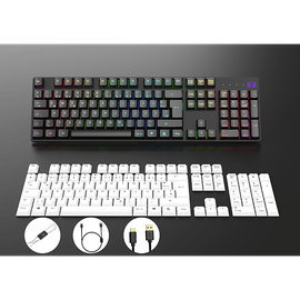 ISY IGK-6000, Gaming Tastatur, Mechanisch, Outemu Red, Kabelgebunden, Schwarz/Weiß