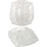 VAN WELL 2er Set St. Tropez Servierplatte Glas quadratisch 28,0 x 28,0 cm - 5410030