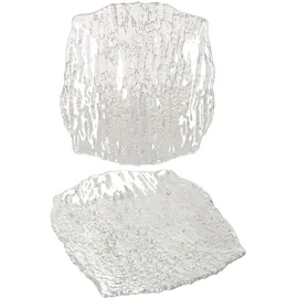 VAN WELL 2er Set St. Tropez Servierplatte Glas quadratisch 28,0 x 28,0 cm - 5410030